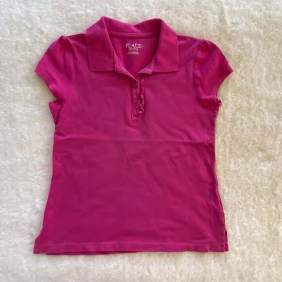 The Children's Place School Uniform Short Sleeve Shirt Navy & Pink 2pk size 7/8 - Picture 6 of 11